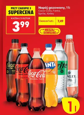 Napój gazowany 1 l promocja w Biedronka