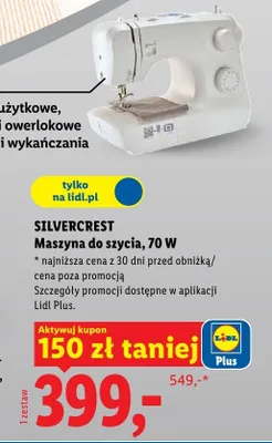 Maszyna do szycia 70W promocja w Lidl