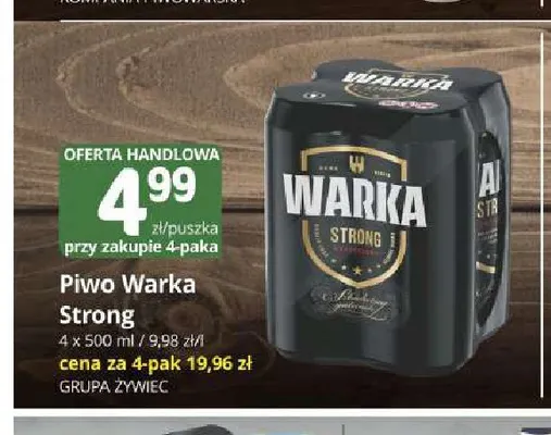 Piwo Warka Strong 4-pak 500 ml promocja w Marketvita