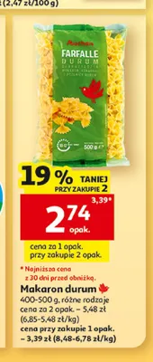 Makaron durum Auchan promocja w Auchan