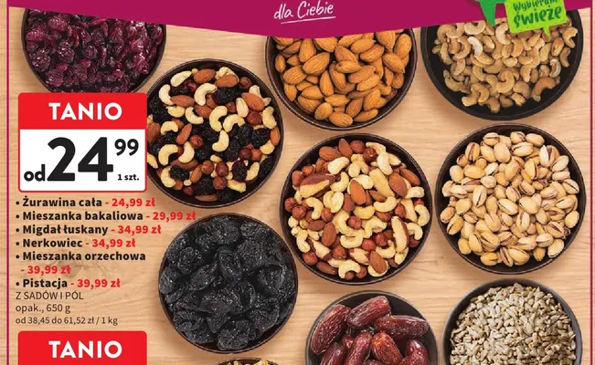 Mieszanka orzechowa Z Sadów i Pól promocja w Intermarche