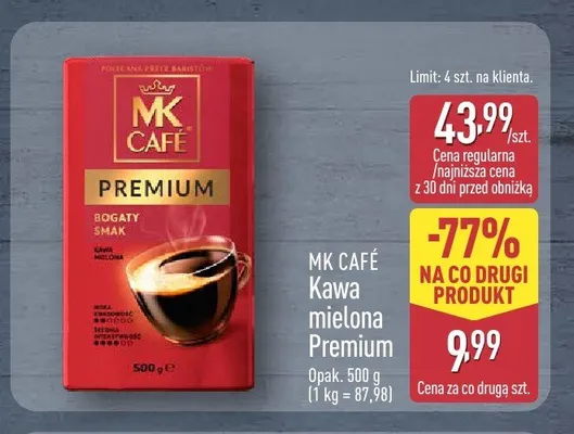 Kawa mielona MK Café Premium promocja w Aldi