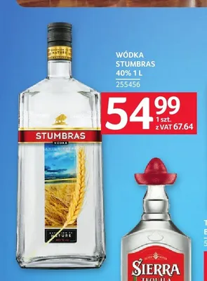 Wódka Stumbras 40% promocja w Selgros
