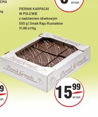 Piernik karpacki w polewie z nadzieniem śliwkowym Smak Raju Rusnaków promocja w Sedal
