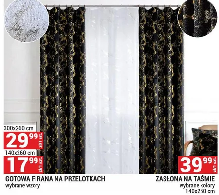 ZASŁONA NA TAŚMIE wybrane kolory 140x250 cm promocja w Merkury Market
