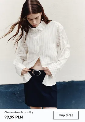 Obszerna koszula ze stójką promocja w H&M