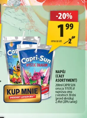 Napój Capri-Sun Mystic Dragon promocja w Arhelan
