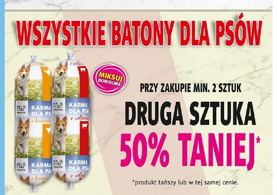 Karma dla psa w batonie z wołowiną promocja w Prim Market