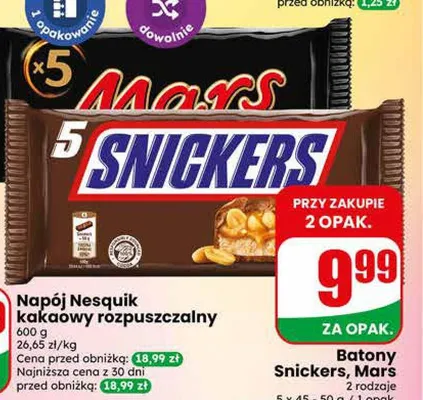 Batony Mars 5-pak promocja w Dino