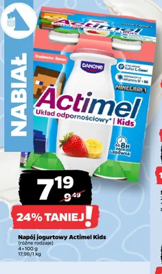 Napój jogurtowy Actimel Kids 4-pak promocja w Netto