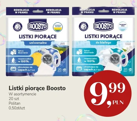 Listki piorące uniwersalne Boosto promocja w Market Point