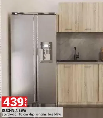 Kuchnia Ewa szerokość 180cm dąb sonoma bez blatu promocja w Merkury Market