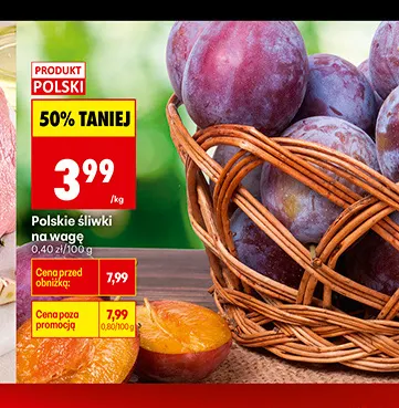 Śliwki polskie na wagę promocja w Biedronka