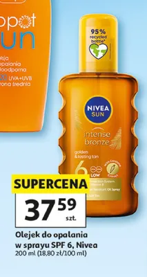 Olejek do opalania w sprayu SPF 6 Nivea Sun Intense Bronze promocja w Auchan