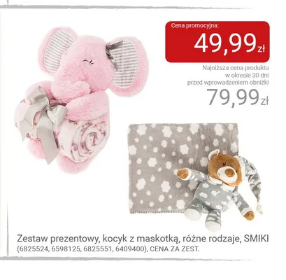 Zestaw prezentowy kocyk z maskotką SMIKI promocja w Smyk
