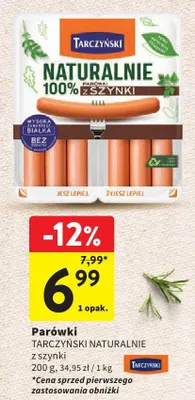 Parówki naturalnie z szynki promocja w Intermarche