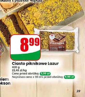 Ciasto piknikowe Lazur promocja w Dino
