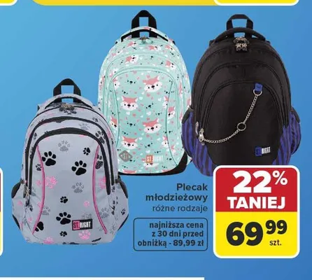 Plecak młodzieżowy St.Right promocja w Carrefour