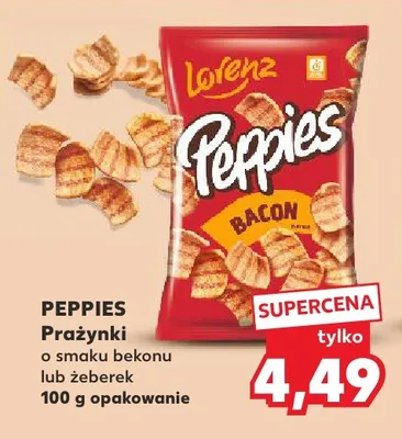 Prażynki o smaku żeberek Peppies promocja w Kaufland
