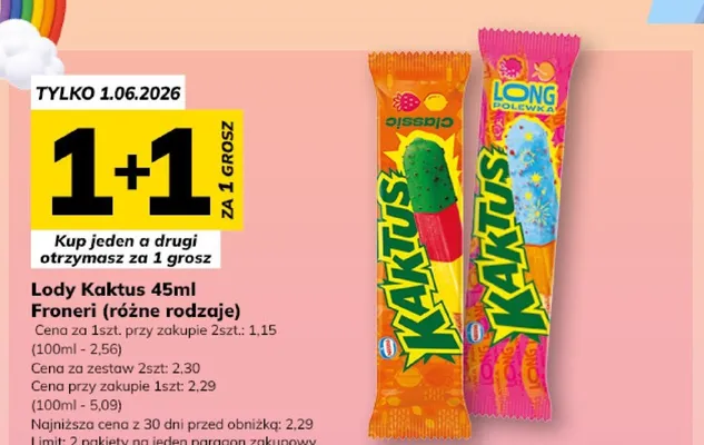 Lody Kaktus Froneri promocja w Hitpol