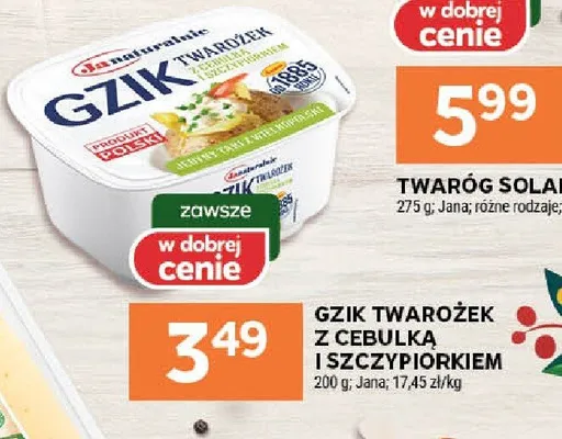 Gzik twarożek z cebulką ze szczypiorkiem promocja w Stokrotka