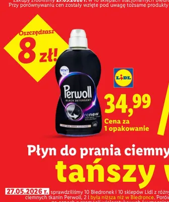 Płyn do prania ciemnych tkanin Perwoll promocja w Lidl