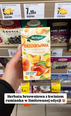 Herbata brzoskwinia z kwiatem rumianku promocja w Intermarche