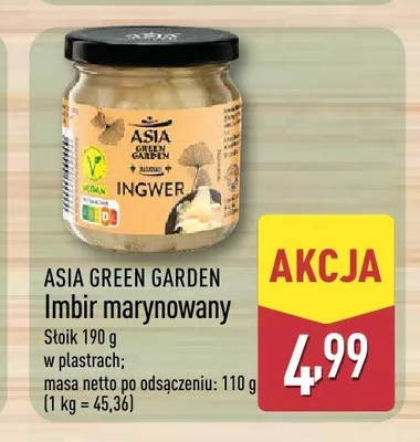 Imbir marynowany w plastrach Asia Green Garden promocja w Aldi