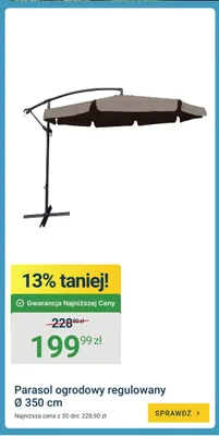 Parasol ogrodowy regulowany Ø350 cm promocja w ERLI