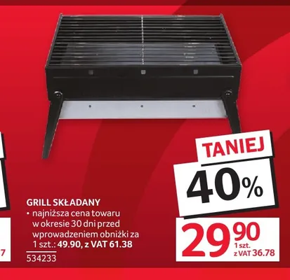 Grill składany promocja w Selgros