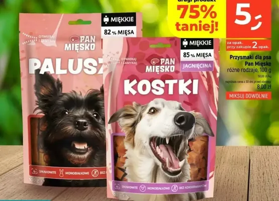 Przysmaki dla psa Pan Mięsko Kostki jagnięcina promocja w Dealz