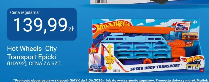 Zabawka Hot Wheels City Transport Epicki (HDY92) promocja w Smyk
