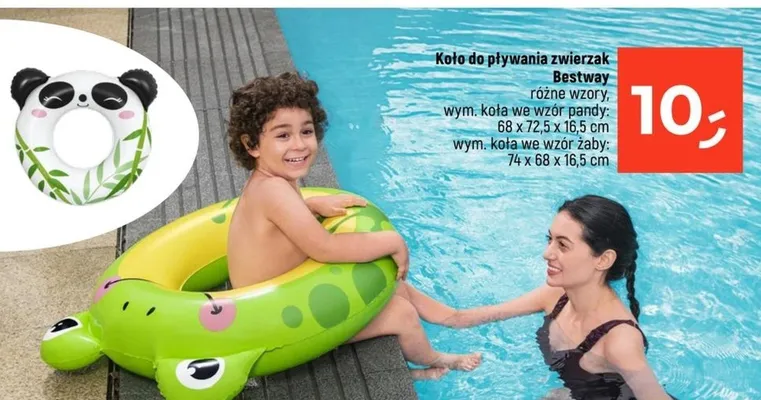 Koło do pływania zwierzak Bestway we wzór żaby 74x68x16,5cm promocja w Dealz