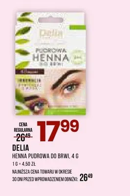 Henna pudrowa do brwi Delia promocja w Drogerie Natura