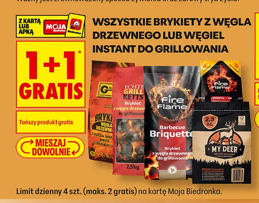Brykiet z węgla drzewnego Fire & Flame Barbecue Briquette promocja w Biedronka