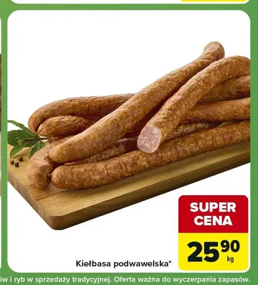 Kiełbasa podwawelska promocja w Carrefour Express