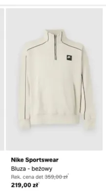 Bluza Nike Sportswear beżowy promocja w Lounge by Zalando