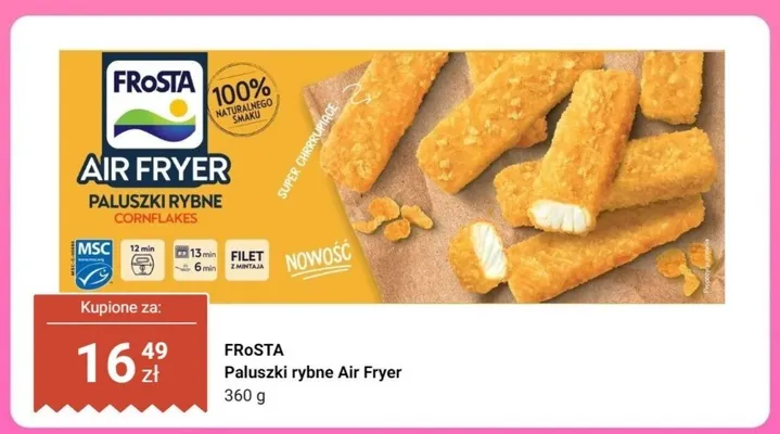 Paluszki rybne Air Fryer FRoSTA promocja w Dino