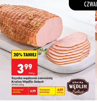 Szynka wędzona czereśnią Kraina Wędlin Select promocja w Biedronka