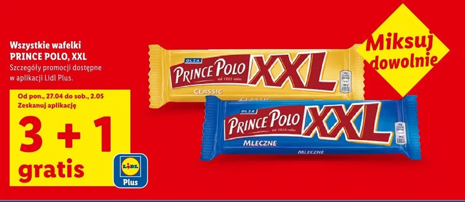 Wafelek Prince Polo XXL classic promocja w Lidl