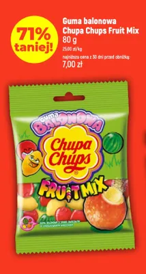 Guma balonowa Chupa Chups Fruit Mix promocja w Dealz