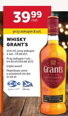 Whisky Grant's triple wood promocja w Stokrotka
