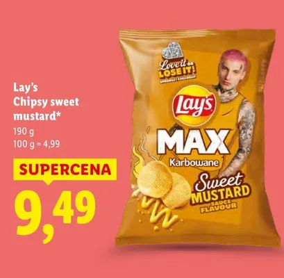 Chipsy sweet mustard promocja w Lidl