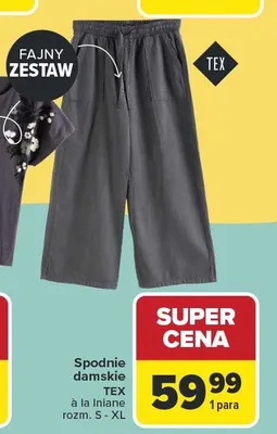 Spodnie damskie TEX à la lniane rozm. S-XL promocja w Carrefour