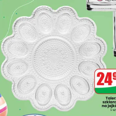 Talerz szklany na jajka promocja w Dino