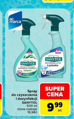 Spray do czyszczenia i dezynfekcji Sanytol promocja w Carrefour Market
