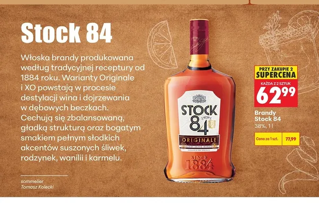 Brandy Stock 84 promocja w Biedronka