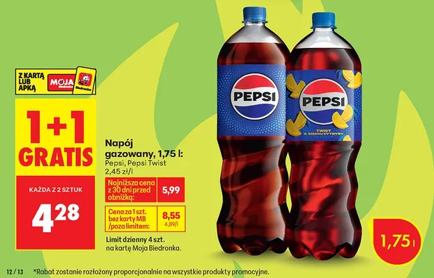 Napój gazowany Pepsi Twist promocja w Biedronka