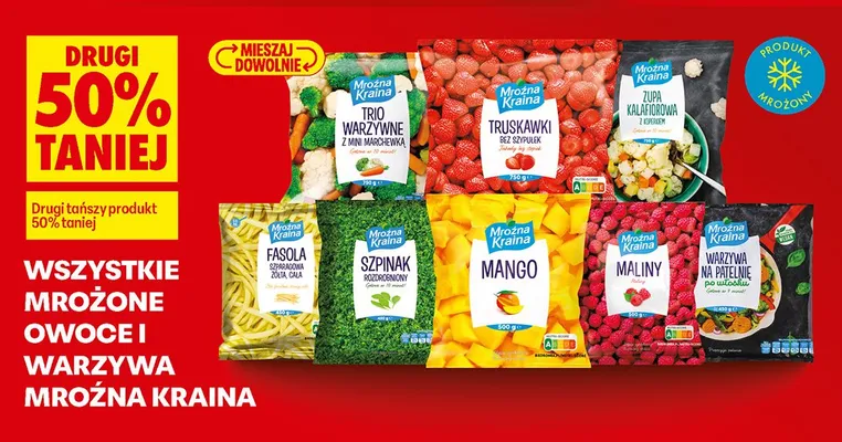 Wszystkie mrożone owoce i warzywa DRUGIE -50% promocja w Biedronka