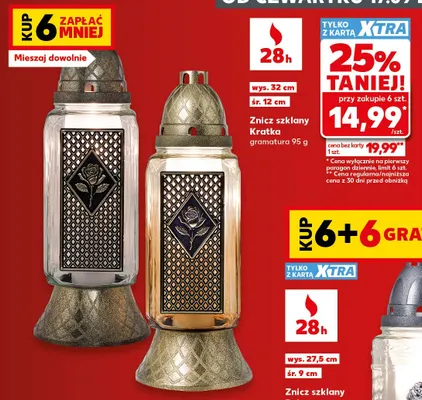 Znicz szklany Kratka promocja w Kaufland